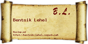 Bentsik Lehel névjegykártya
